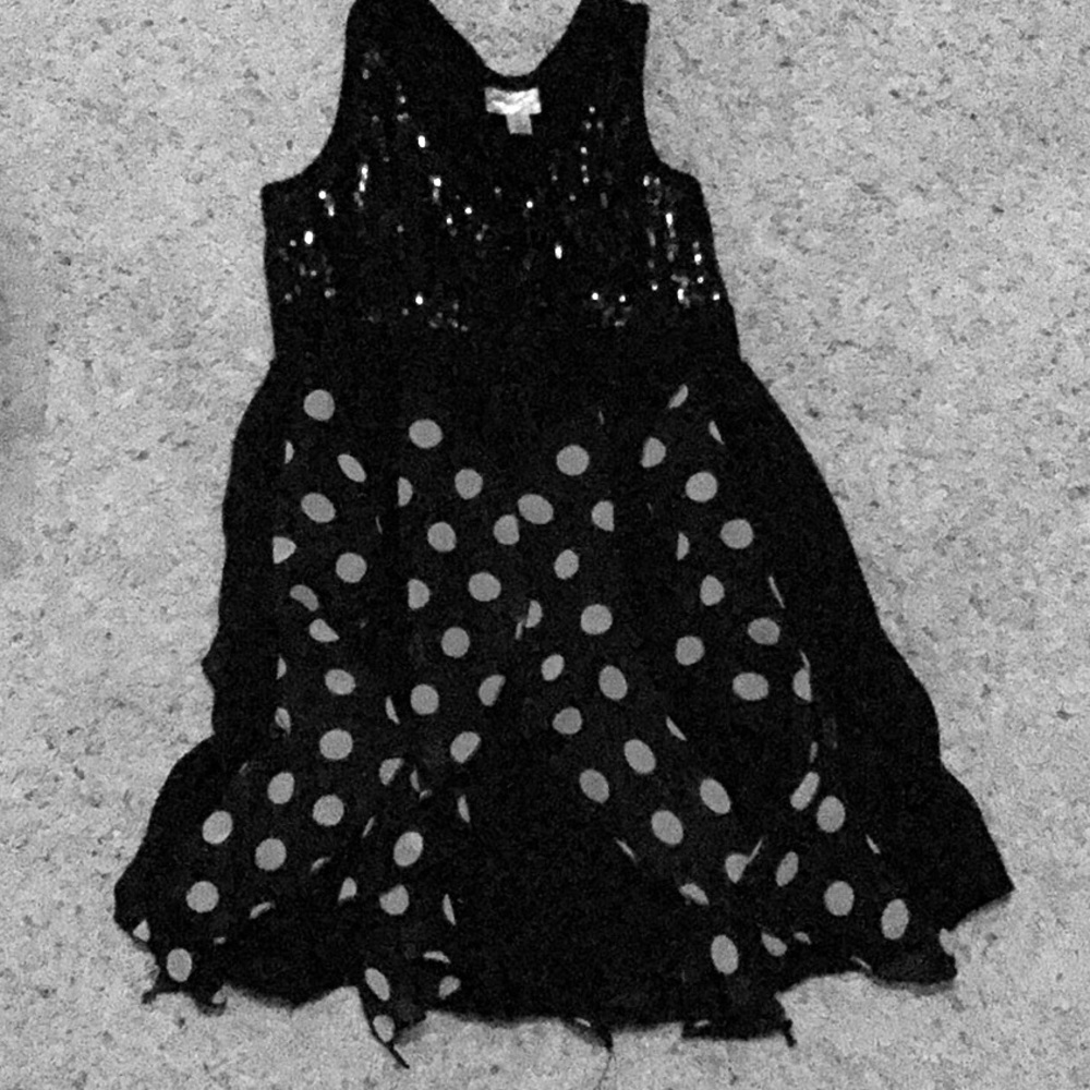 Disney S black/white polka dot and sequin dress